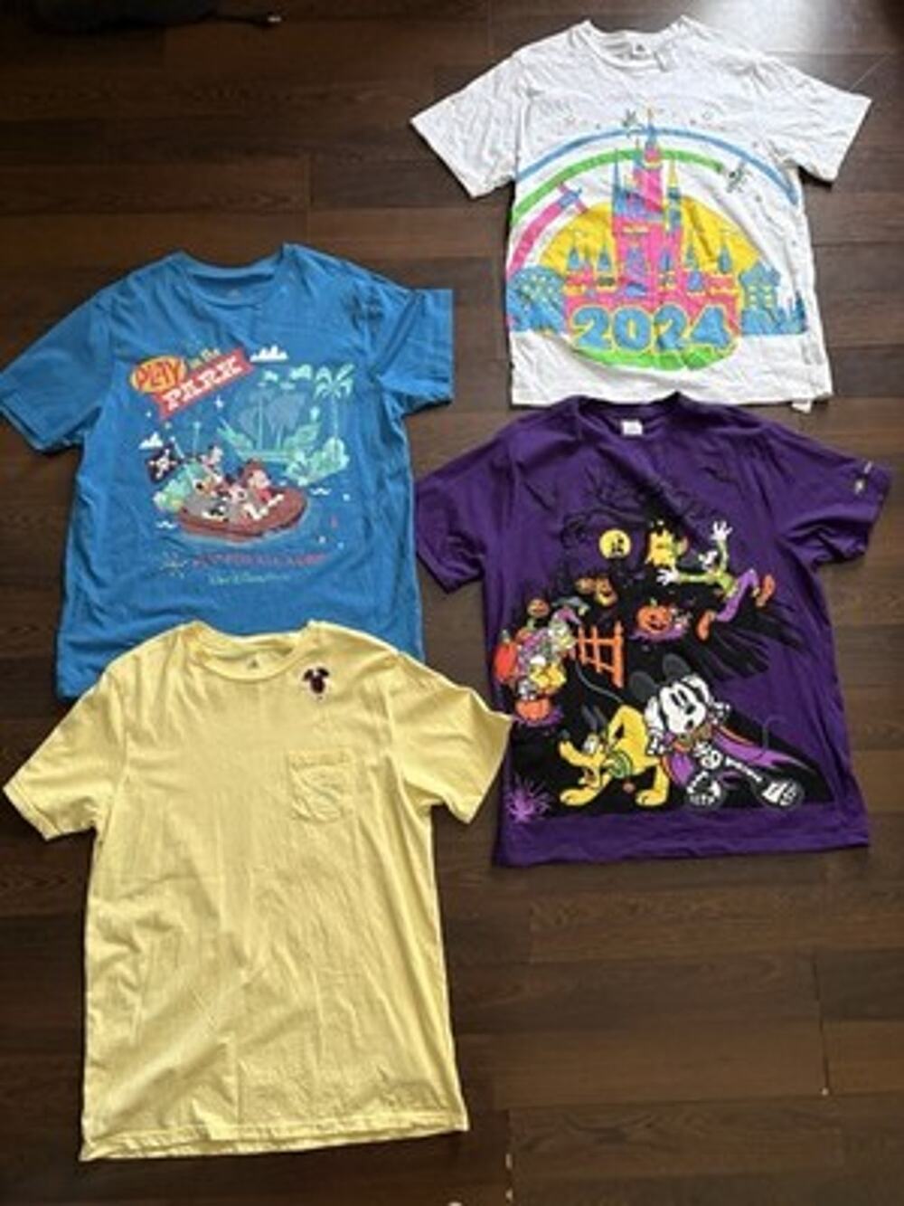 Disney Parks Unisex Large Graphic T-Shirt Bundle Lot of 4